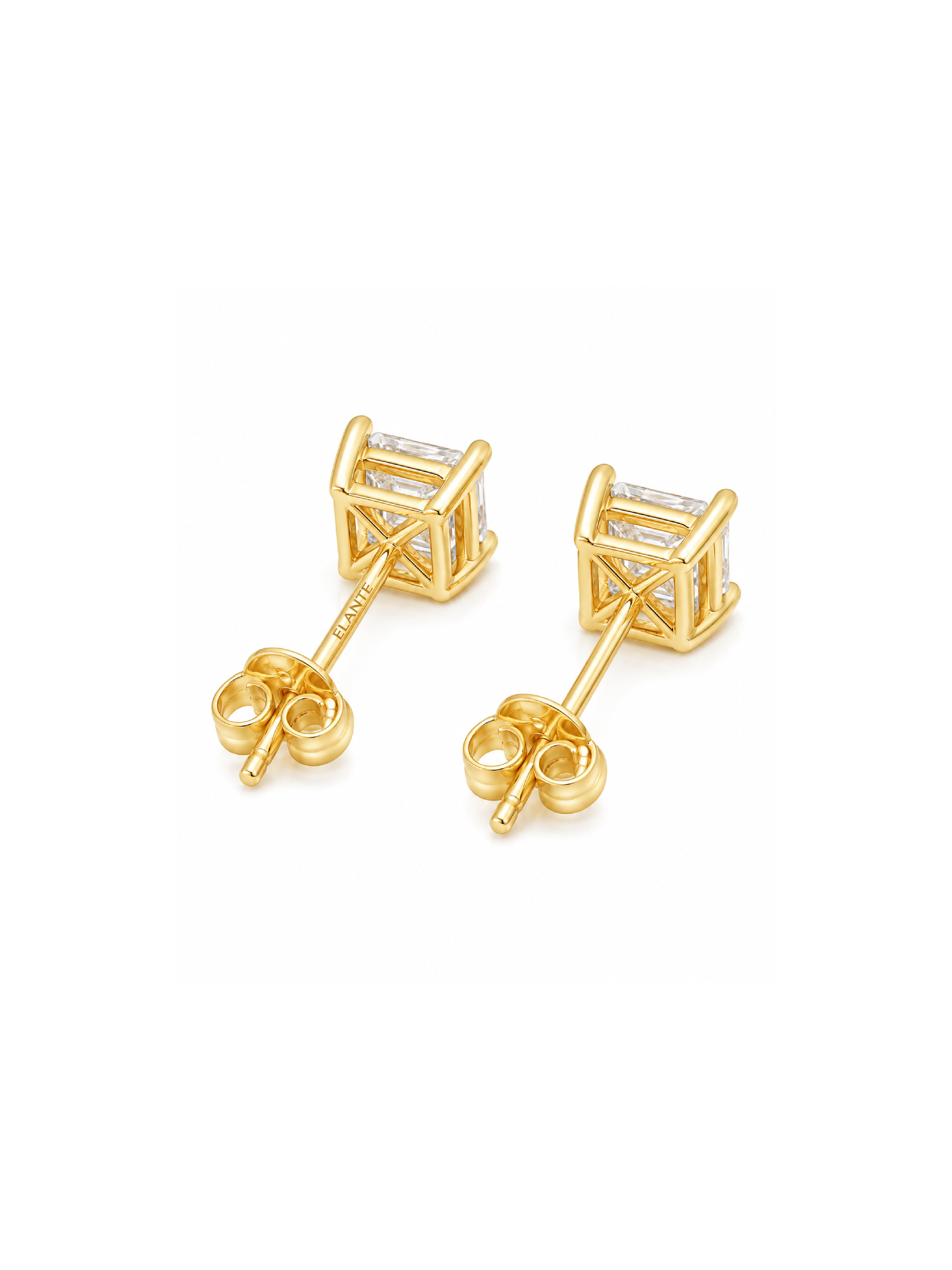 2ct Princess Cut Solitaire Diamond Studs