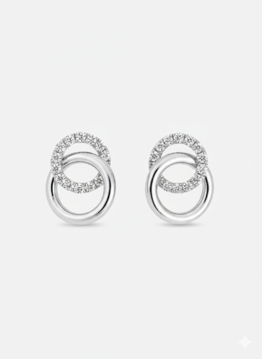 Halo Gold Stud Earrings
