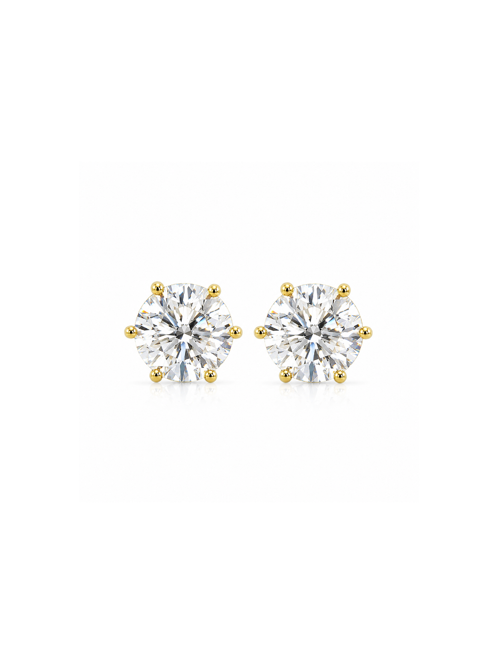 3 ct Pair of lab grown diamond stud solitaire