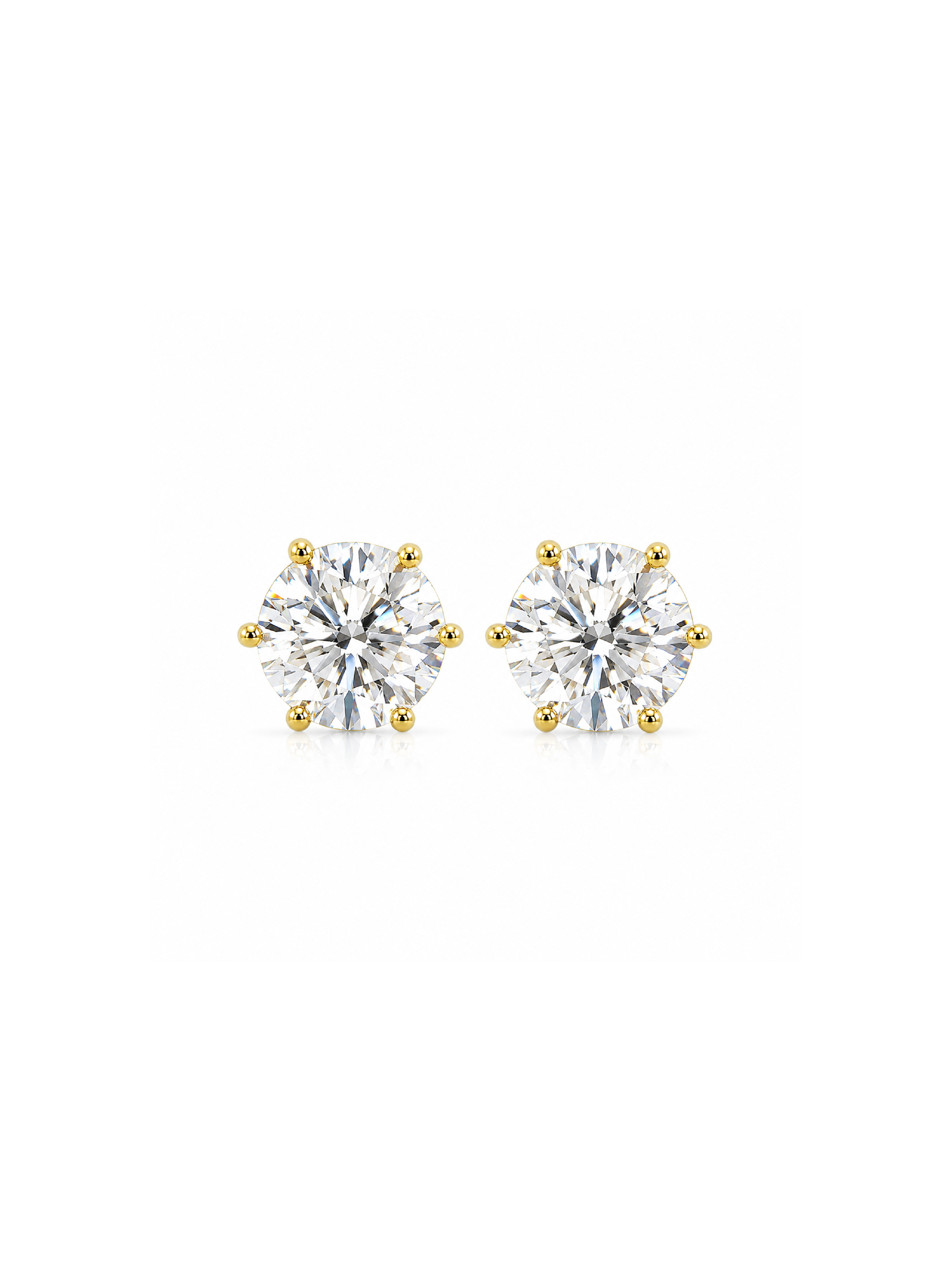3 ct Pair of lab grown diamond stud solitaire