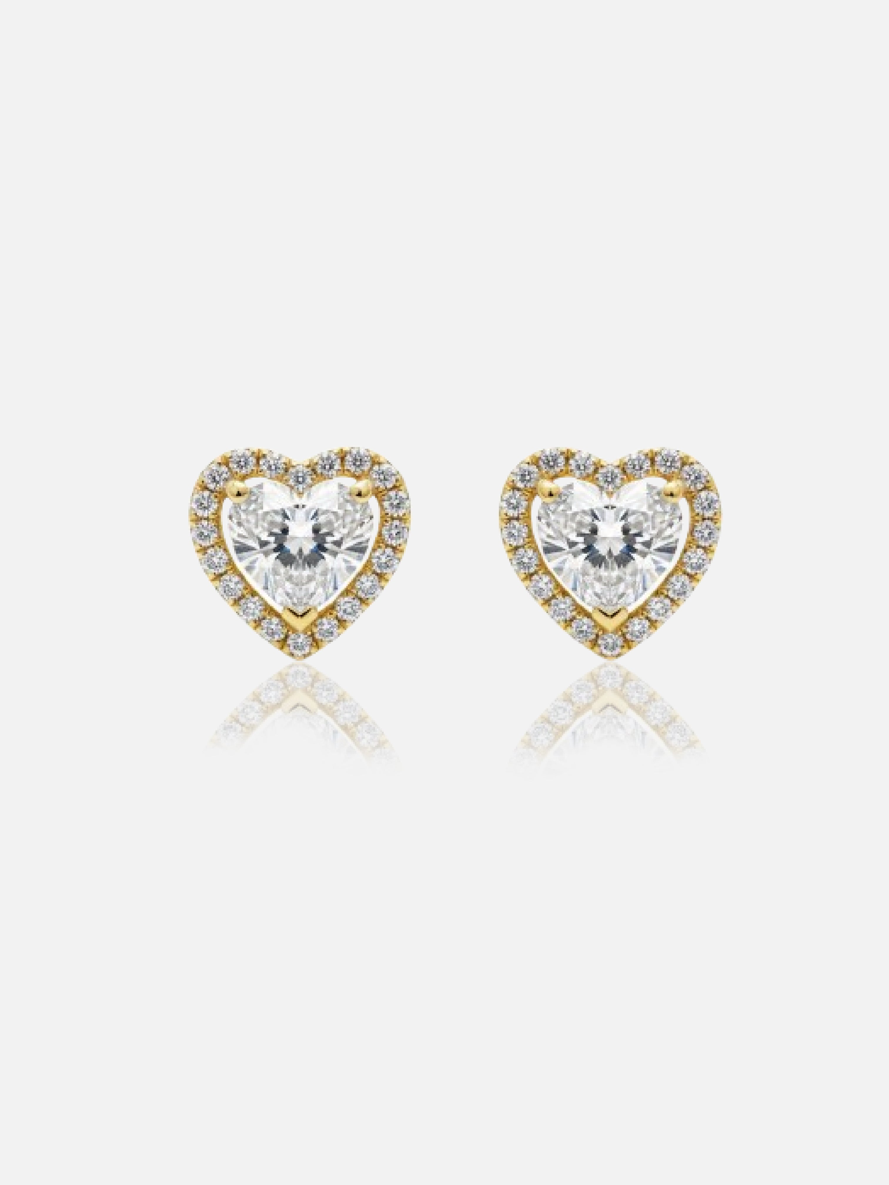 Elante True Glow Heart Solitaire Diamond Studs | Lab-Grown Diamond Earrings