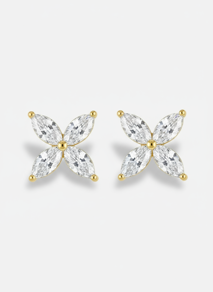 Gold Marquise earrings with Lab grown DIamonds