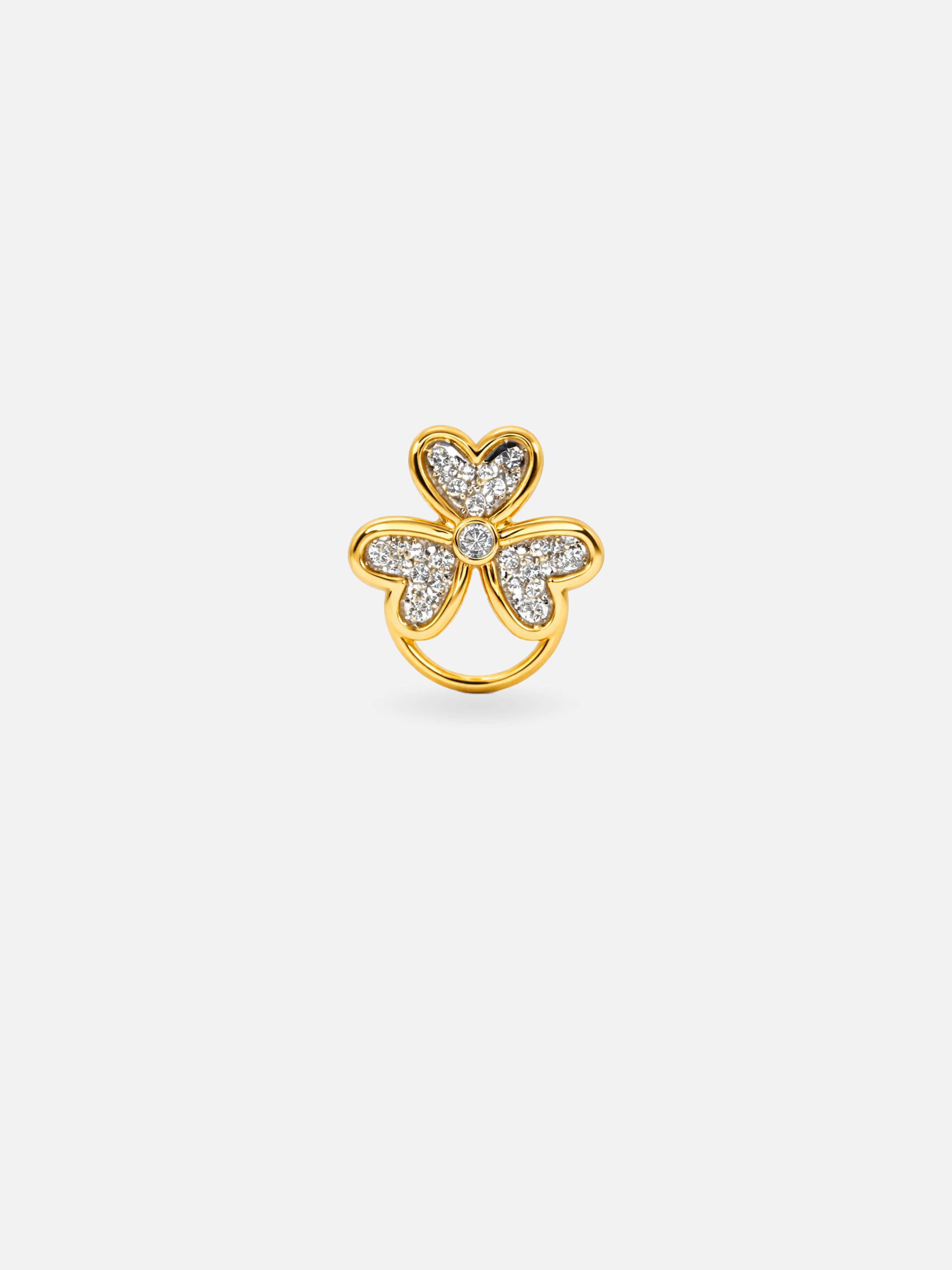 Golden Heart Nose Pin