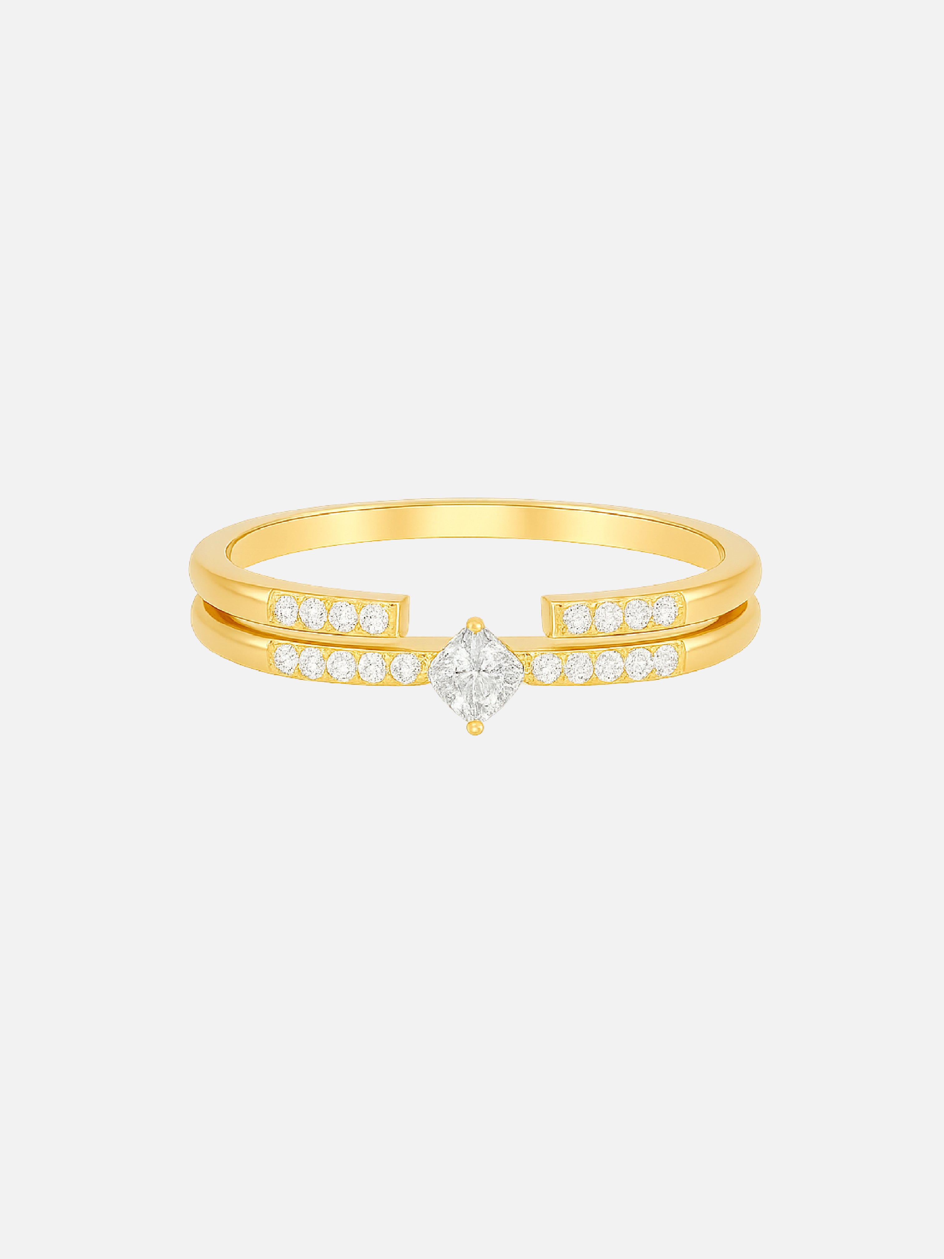 Cascade Dual Band Lab Grown Diamond Ring