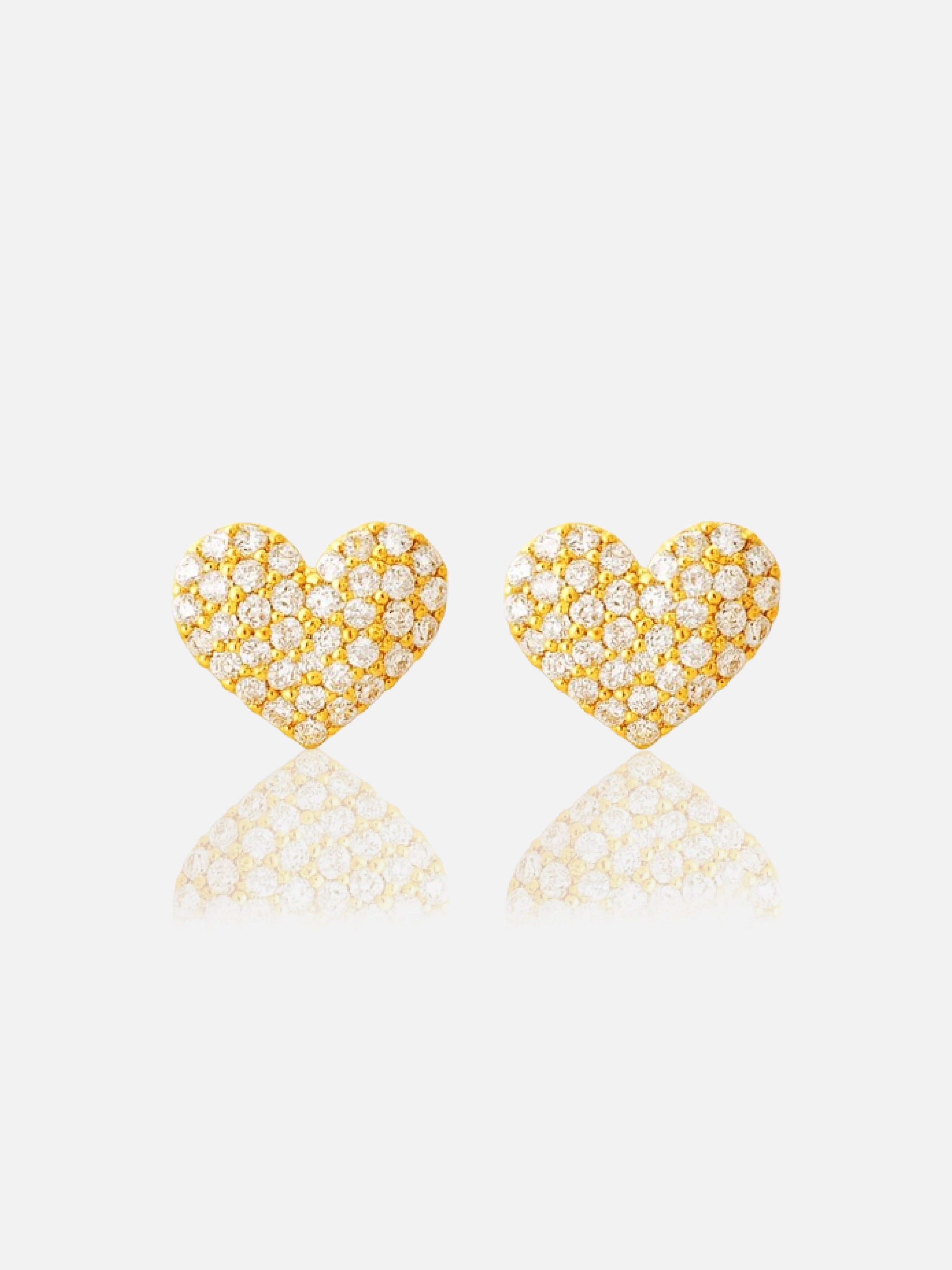Lustre Heart Pave Studs