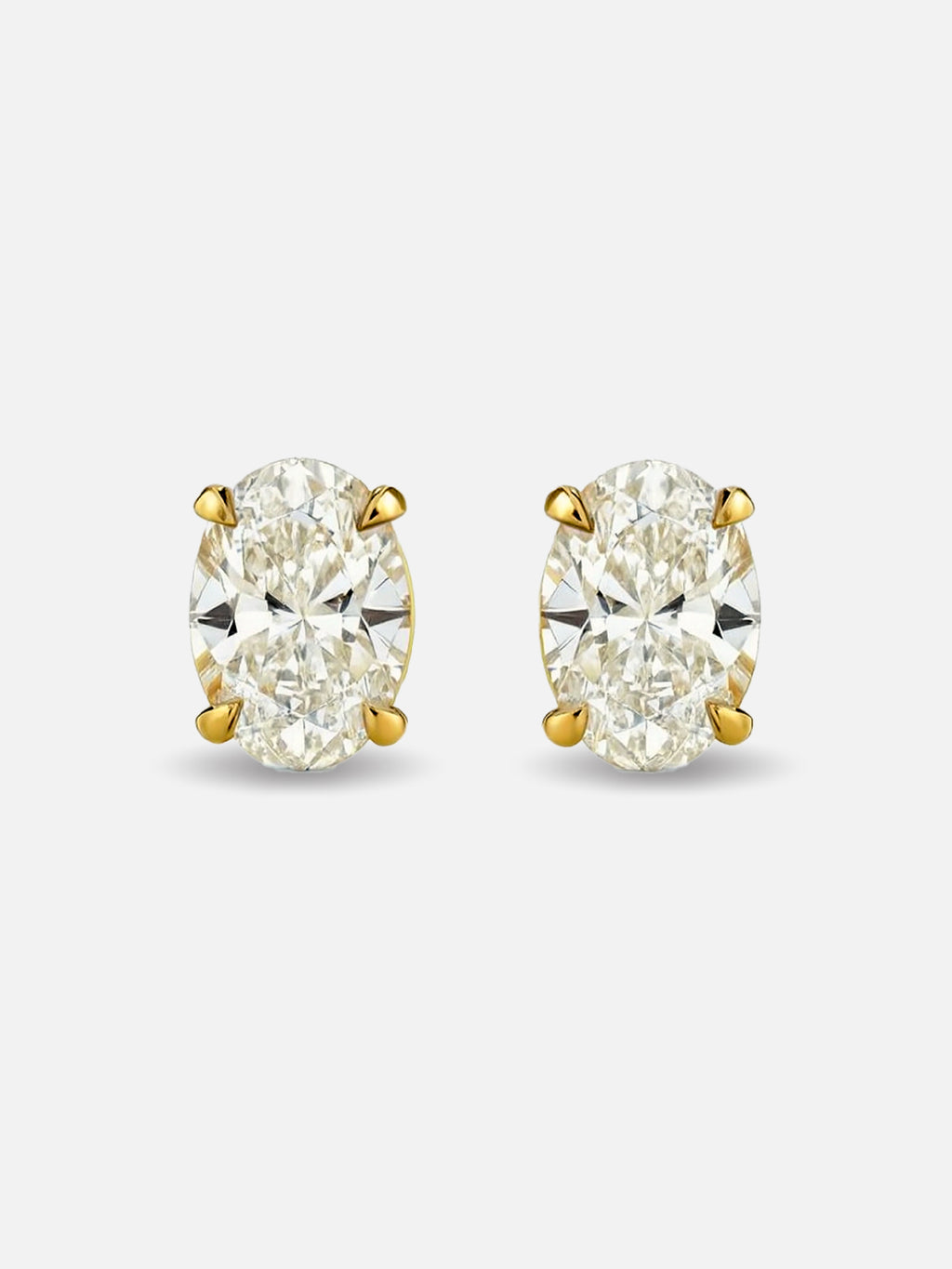 Elante 2ct Oval Solitaire Diamond Studs | Lab-Grown Diamond Earrings