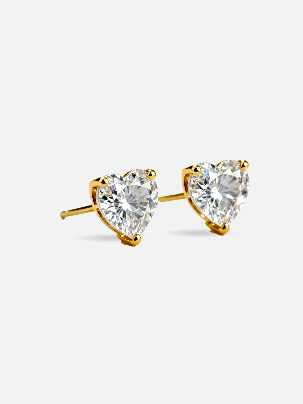 3ct Heart Solitaire Diamond Studs earrings