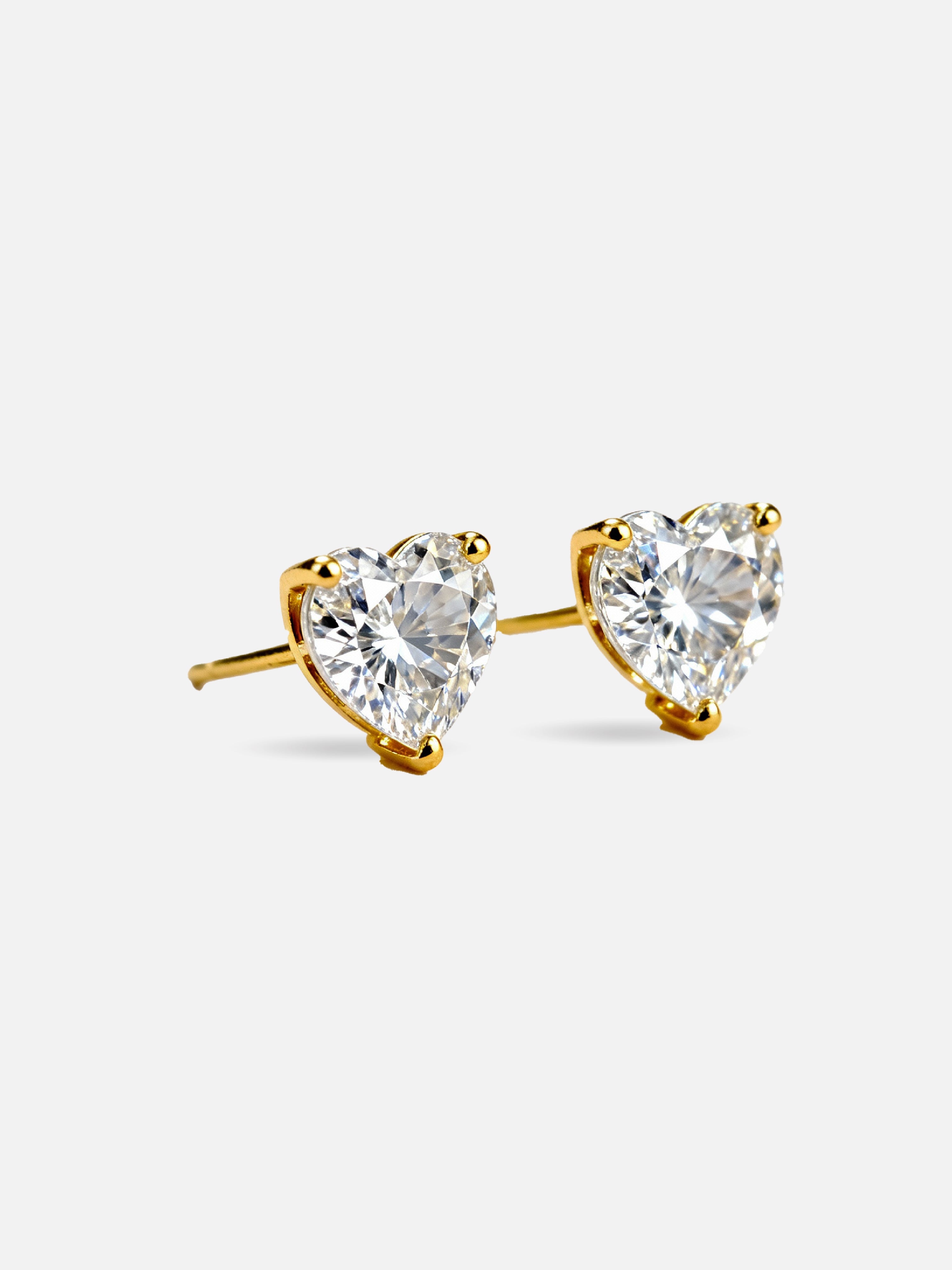 3ct Heart Solitaire Diamond Studs earrings