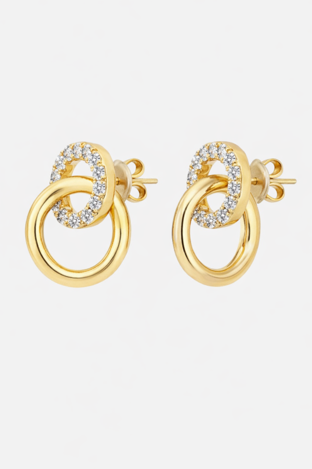 Halo Gold Stud Earrings