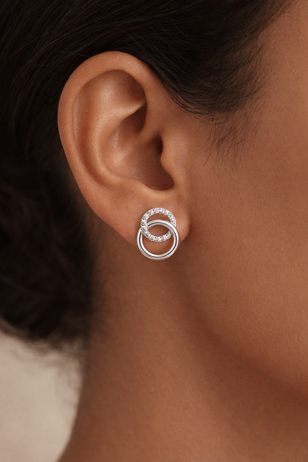 Halo Gold Stud Earrings