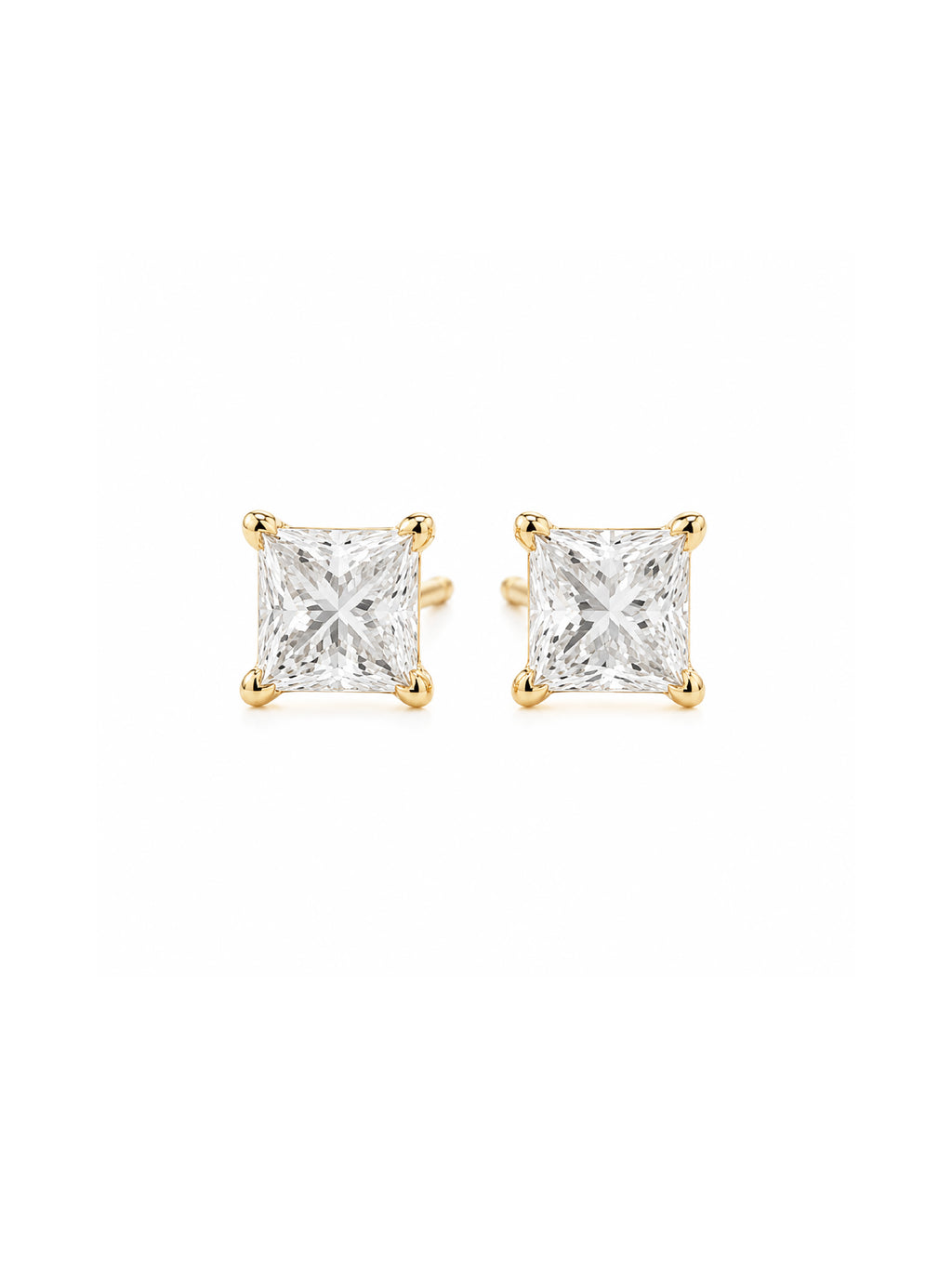 princess solitaire 2 ct 18k gold 