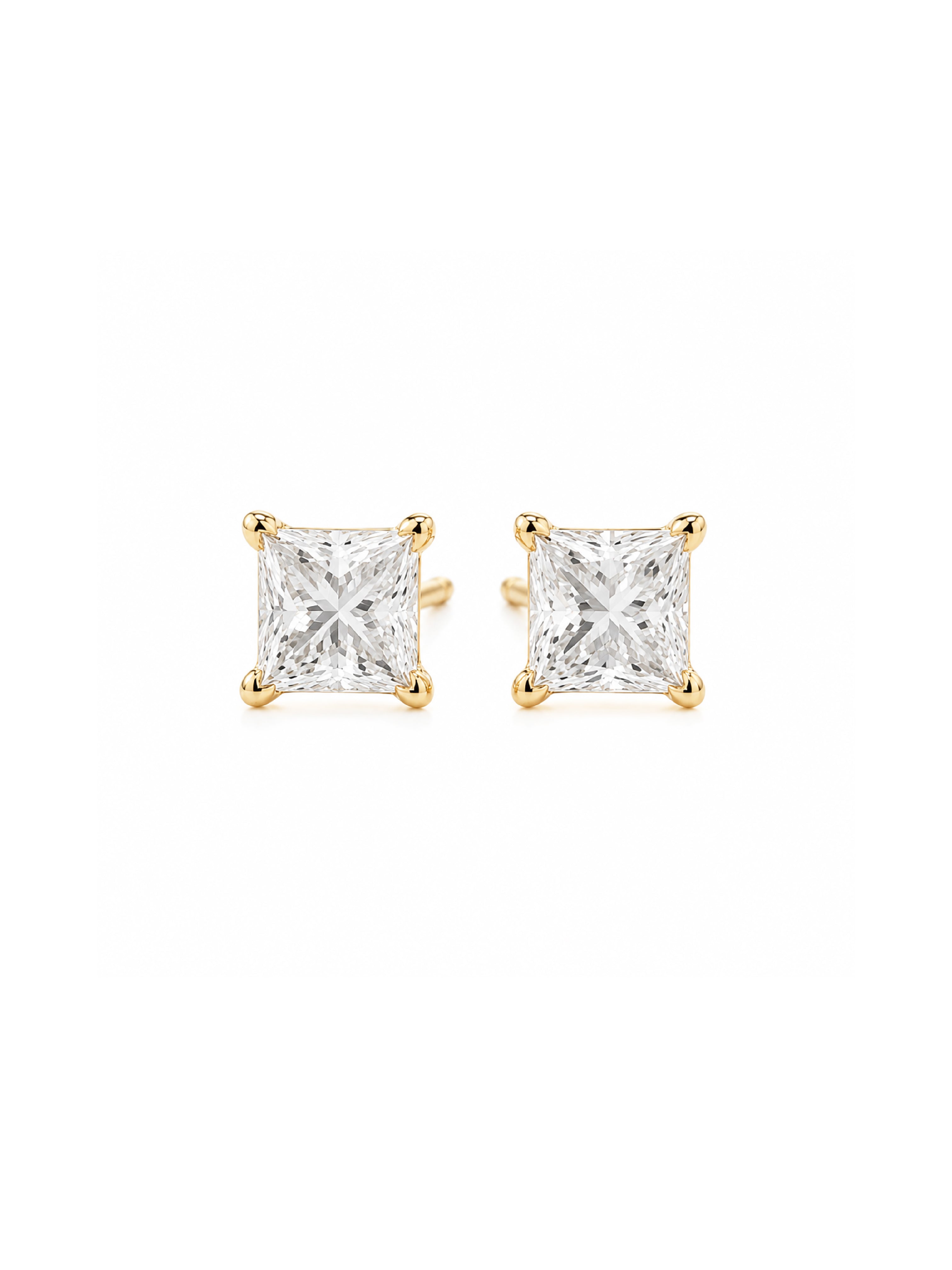 princess solitaire 2 ct 18k gold 