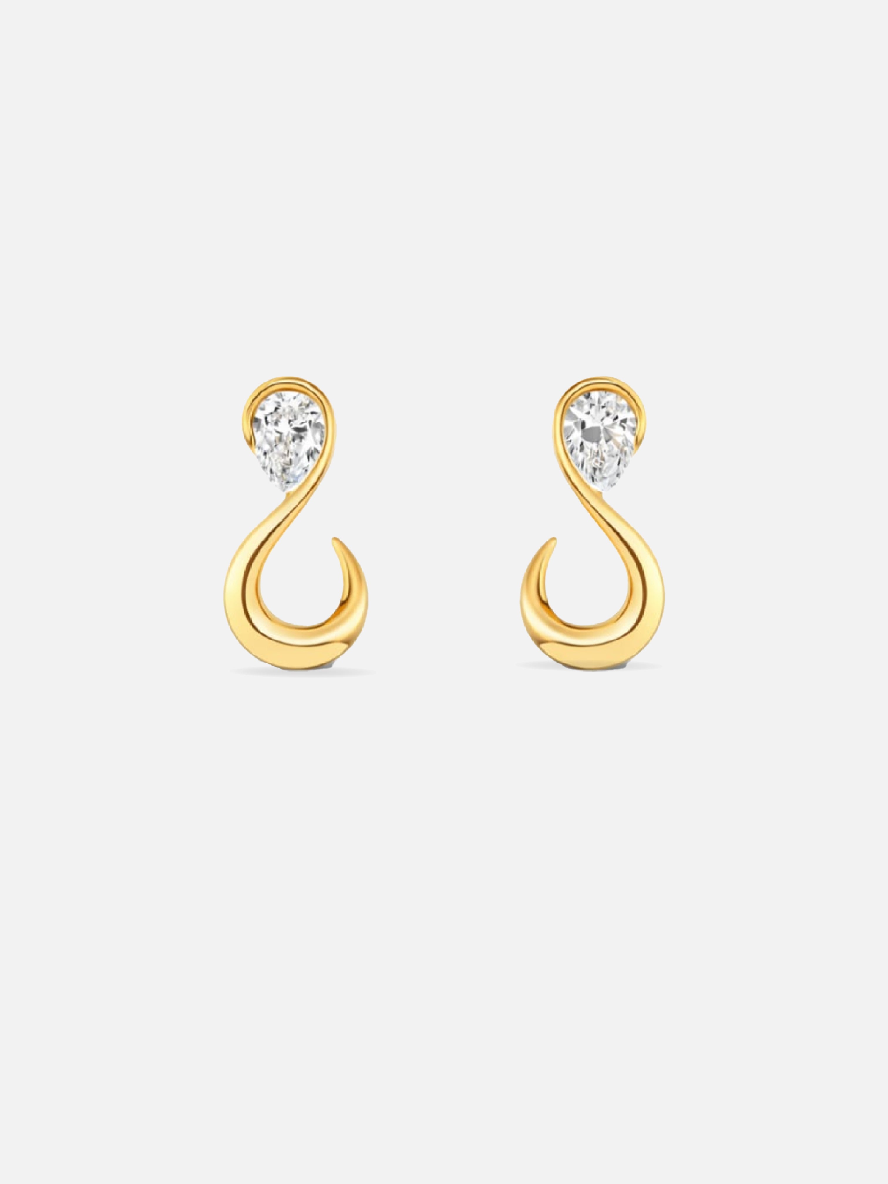 Golden Curve Drop Earrings