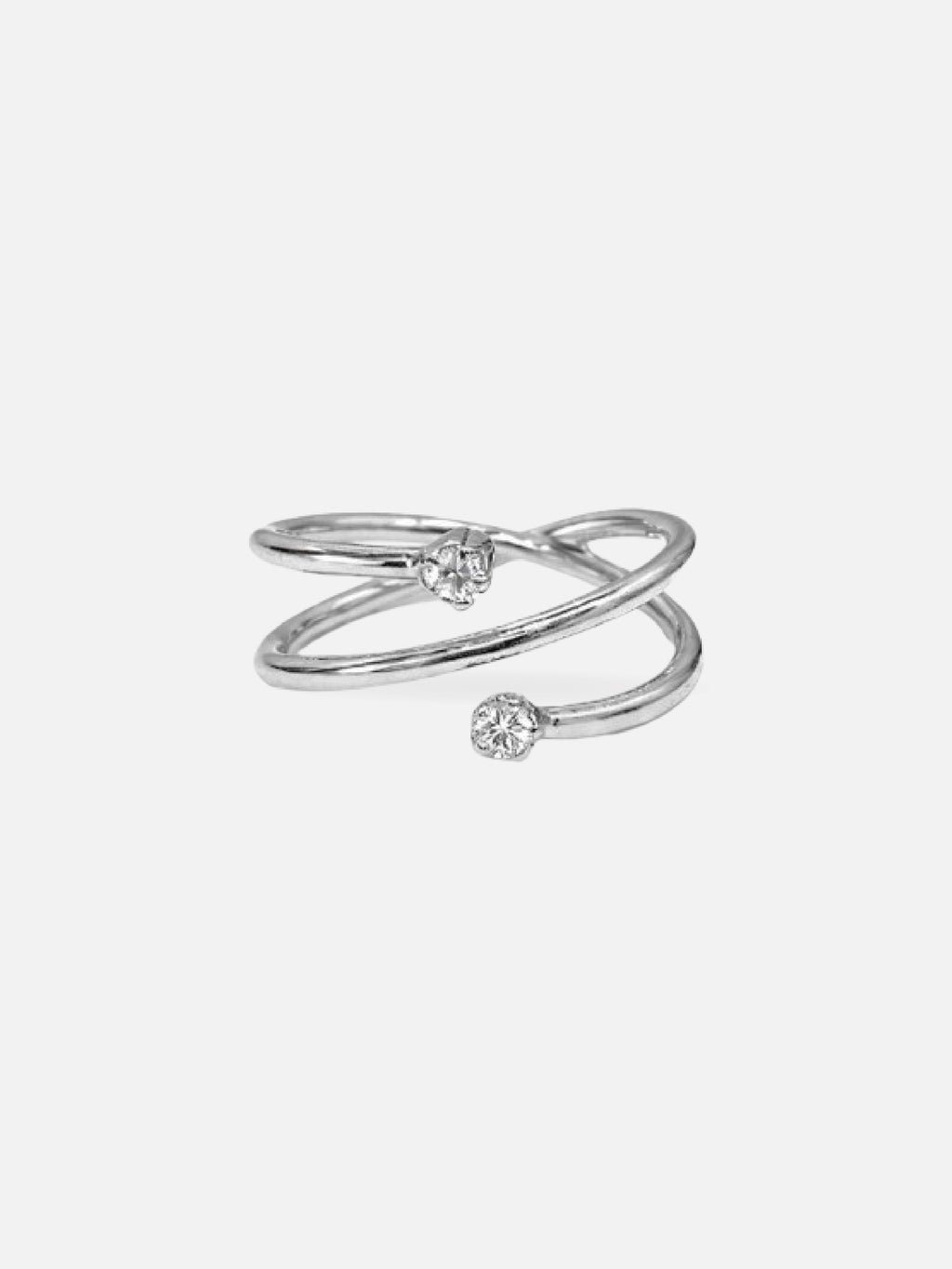Silver Contemporary Cross Band Ring